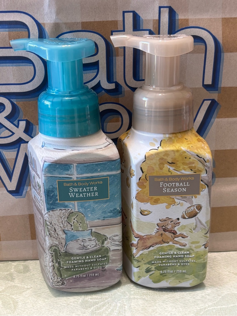Bath & Body Works Sweater Weather and Football Season Foaming Hand Soaps